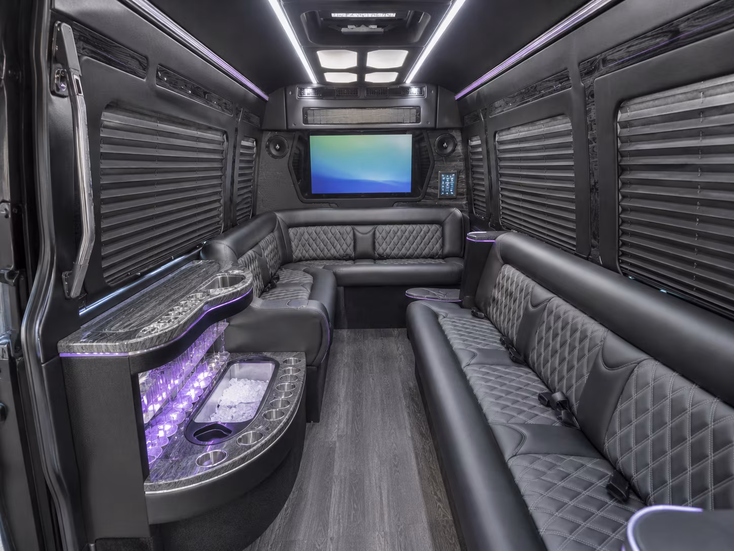 burnsville 40 passenger party bus interior